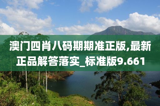 澳门四肖八码期期准正版,最新正品解答落实_标准版9.661