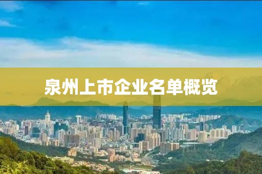 泉州上市企业名单概览