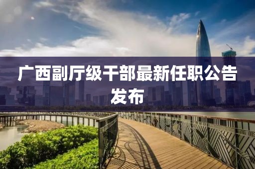 广西副厅级干部最新任职公告发布