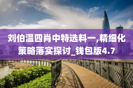 刘伯温四肖中特选料一,精细化策略落实探讨_钱包版4.7