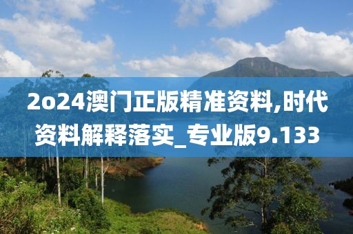 2o24澳门正版精准资料,时代资料解释落实_专业版9.133