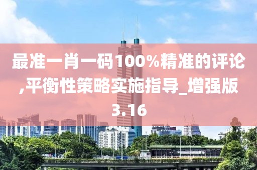 最准一肖一码100%精准的评论,平衡性策略实施指导_增强版3.16