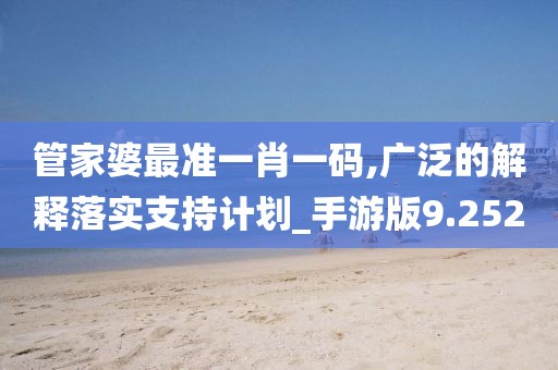 管家婆最准一肖一码,广泛的解释落实支持计划_手游版9.252