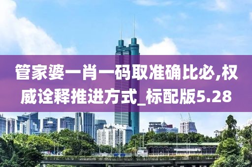 管家婆一肖一码取准确比必,权威诠释推进方式_标配版5.28