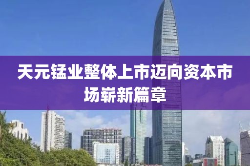 天元锰业整体上市迈向资本市场崭新篇章