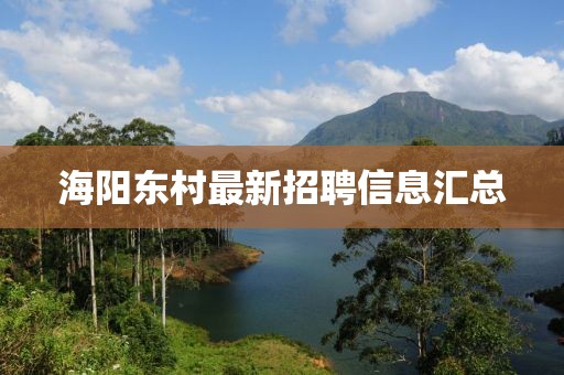 海阳东村最新招聘信息汇总