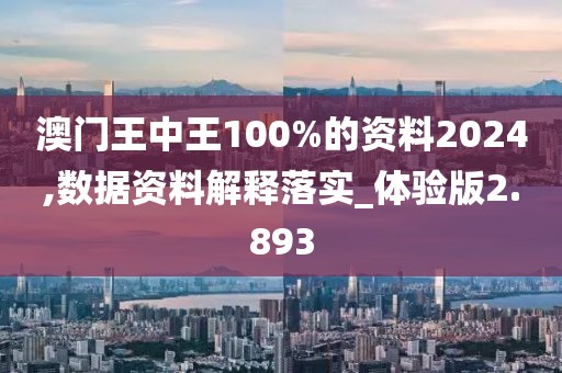 澳门王中王100%的资料2024,数据资料解释落实_体验版2.893