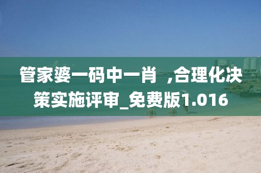 管家婆一码中一肖  ,合理化决策实施评审_免费版1.016