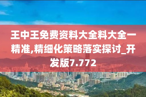 王中王免费资料大全料大全一精准,精细化策略落实探讨_开发版7.772
