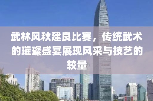 武林风秋建良比赛，传统武术的璀璨盛宴展现风采与技艺的较量