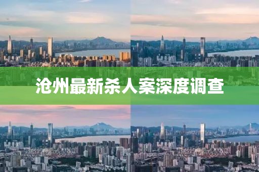 沧州最新杀人案深度调查