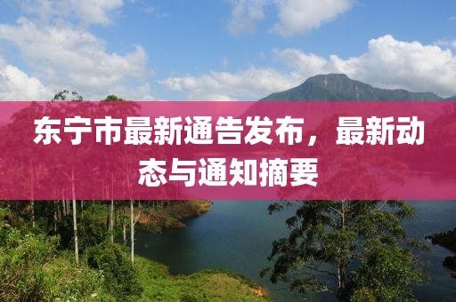 东宁市最新通告发布，最新动态与通知摘要