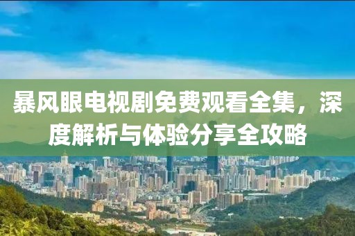 暴风眼电视剧免费观看全集，深度解析与体验分享全攻略