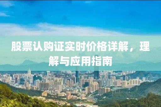 股票认购证实时价格详解，理解与应用指南