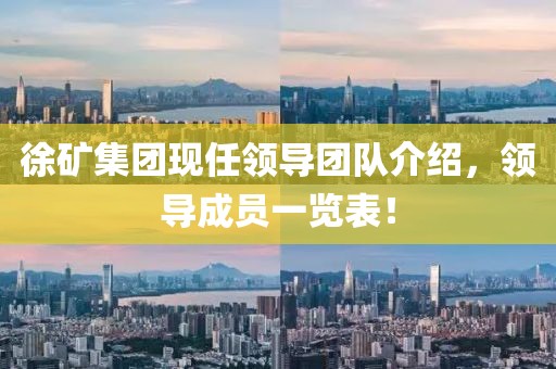 徐矿集团现任领导团队介绍，领导成员一览表！