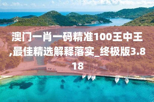 澳门一肖一码精准100王中王,最佳精选解释落实_终极版3.818