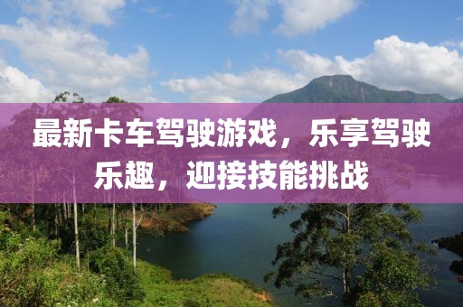 最新卡车驾驶游戏，乐享驾驶乐趣，迎接技能挑战