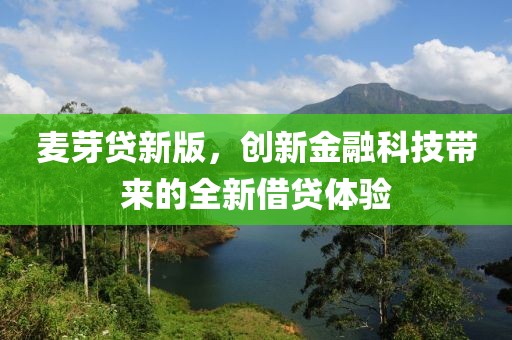 麦芽贷新版，创新金融科技带来的全新借贷体验