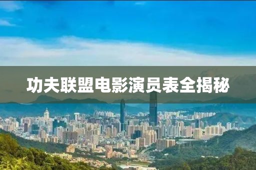 功夫联盟电影演员表全揭秘