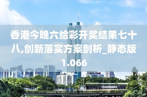 香港今晚六给彩开奖结果七十八,创新落实方案剖析_静态版1.066