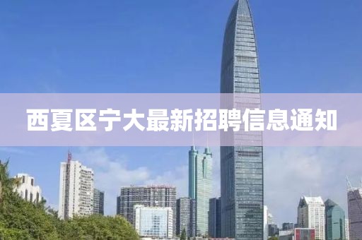 西夏区宁大最新招聘信息通知
