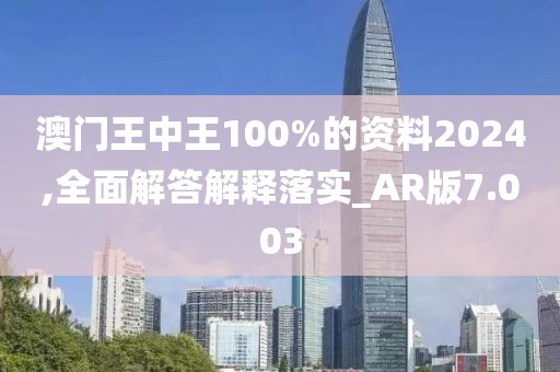 澳门王中王100%的资料2024,全面解答解释落实_AR版7.003