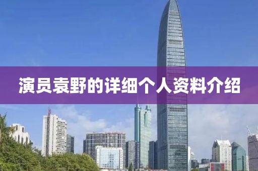 演员袁野的详细个人资料介绍