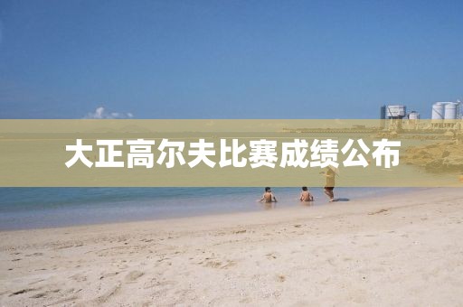 大正高尔夫比赛成绩公布