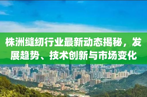 株洲缝纫行业最新动态揭秘，发展趋势、技术创新与市场变化
