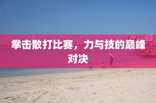 拳击散打比赛，力与技的巅峰对决