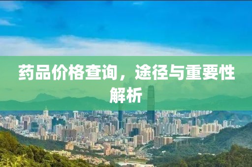 药品价格查询，途径与重要性解析