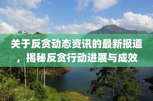 关于反贪动态资讯的最新报道，揭秘反贪行动进展与成效