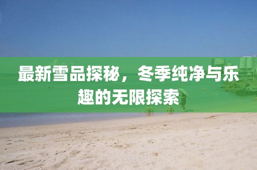 最新雪品探秘，冬季纯净与乐趣的无限探索