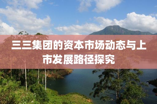 三三集团的资本市场动态与上市发展路径探究