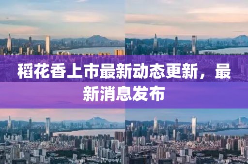 稻花香上市最新动态更新，最新消息发布