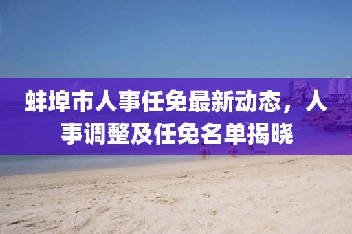 蚌埠市人事任免最新动态，人事调整及任免名单揭晓