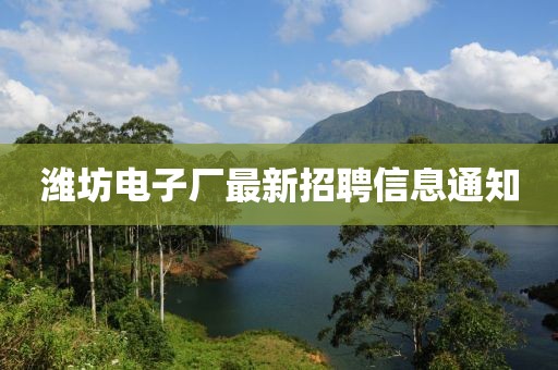 潍坊电子厂最新招聘信息通知