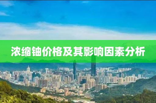 浓缩铀价格及其影响因素分析