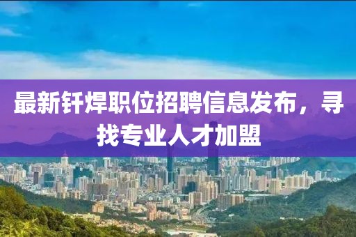 最新钎焊职位招聘信息发布，寻找专业人才加盟