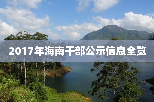 2017年海南干部公示信息全览