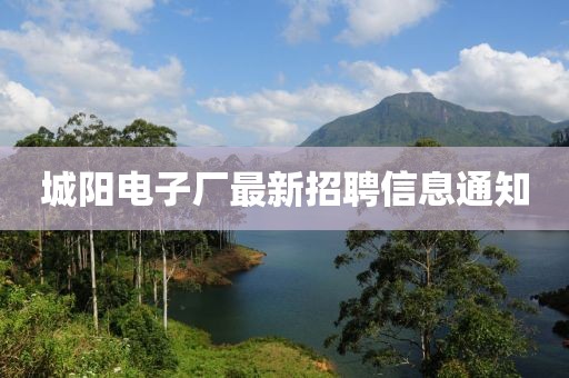 城阳电子厂最新招聘信息通知