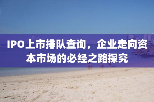 IPO上市排队查询，企业走向资本市场的必经之路探究