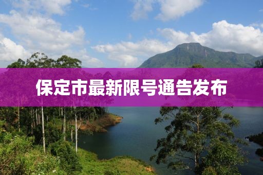 保定市最新限号通告发布