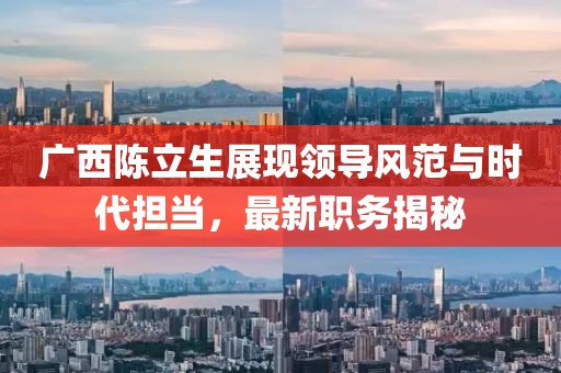 广西陈立生展现领导风范与时代担当，最新职务揭秘