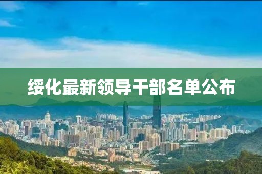 绥化最新领导干部名单公布