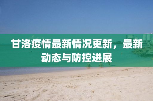 甘洛疫情最新情况更新，最新动态与防控进展