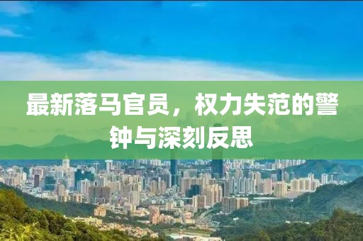 最新落马官员，权力失范的警钟与深刻反思