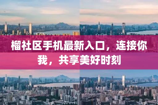 榴社区手机最新入口，连接你我，共享美好时刻