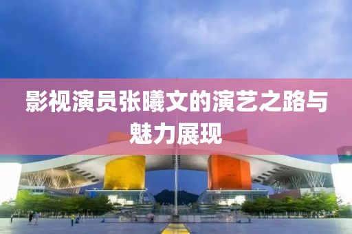 影视演员张曦文的演艺之路与魅力展现