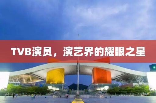 TVB演员，演艺界的耀眼之星